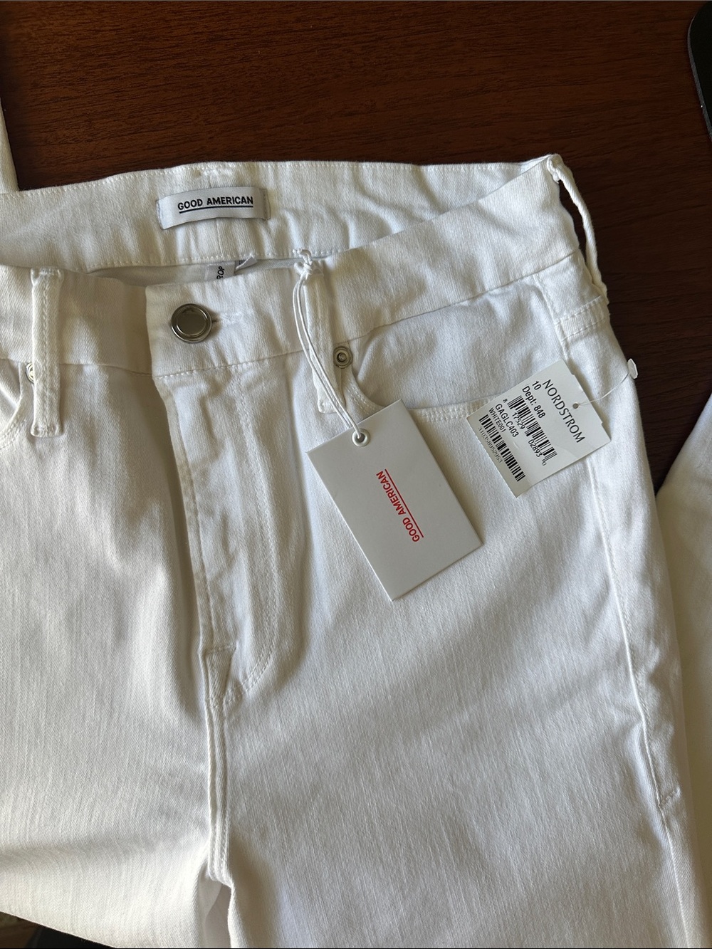 Good American White High-Rise Jeans with Tag